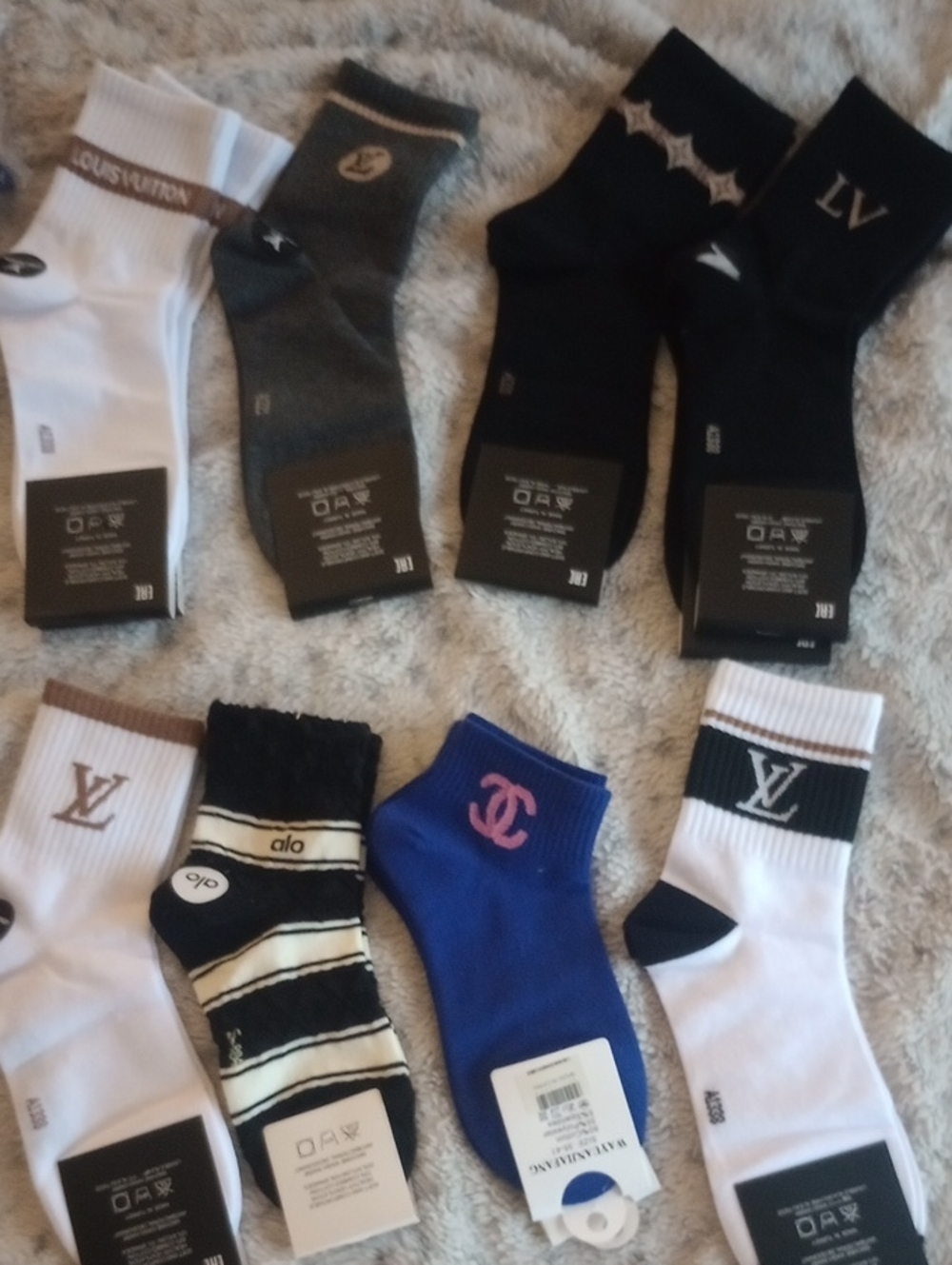 Designer Inspired Logo Crew Socks -pick One